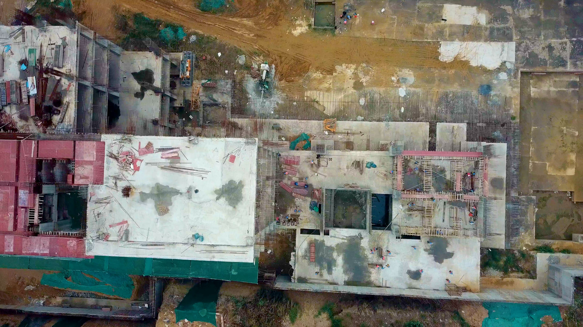 Delhi Shopping Complex Construction Drone View